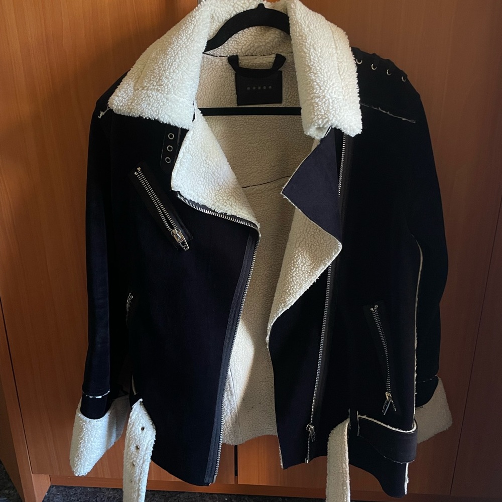 BLANK NYC Black Faux Fur Jacket